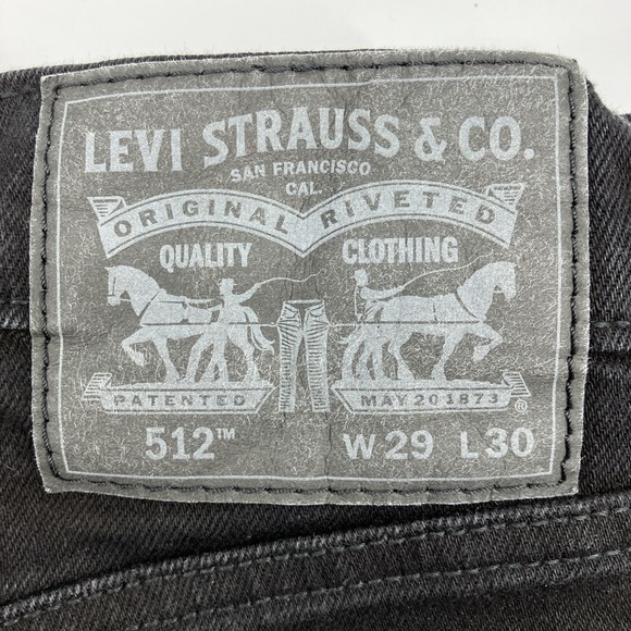 Levi's 512 Slim Taper Black Jeans Mens Size 29x30 NWOT - Picture 2 of 12